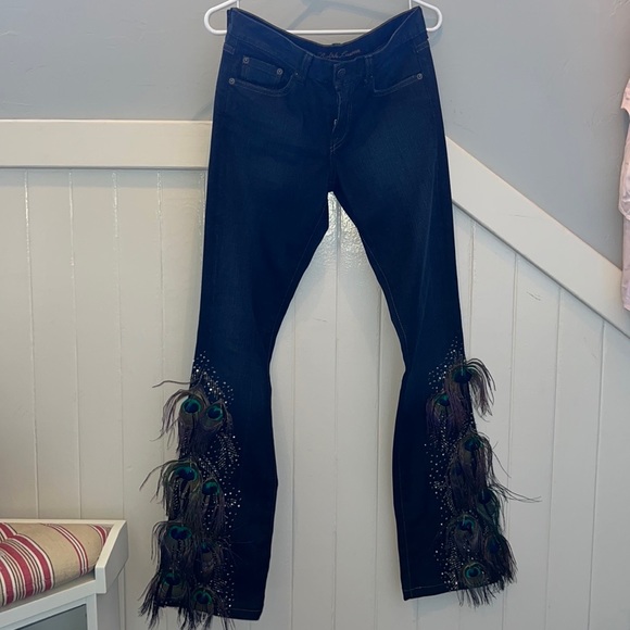 NWOT Ralph Lauren Black Label Peacock Feather Jeans - Picture 15 of 16